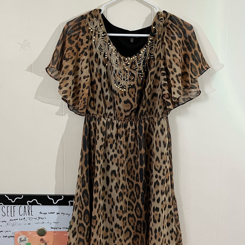 Cheetah Print Dress With Gems